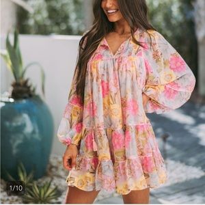 These Three Boutique - Alys Floral Printed Dress- Size M